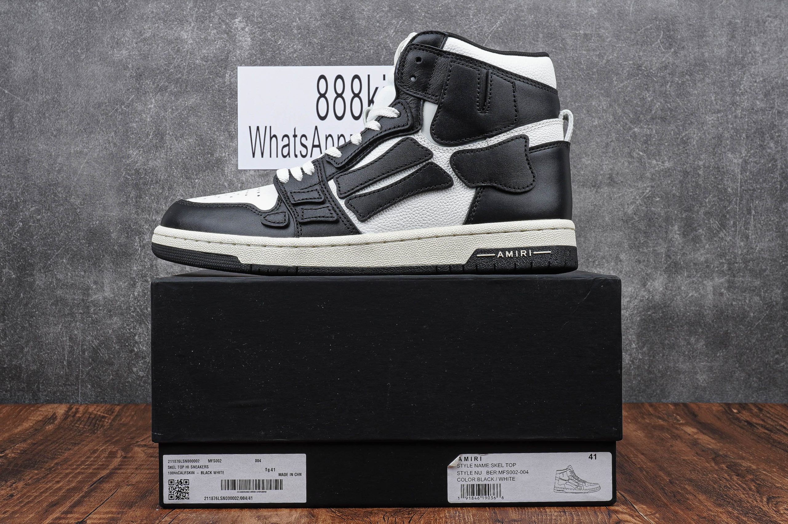 AMIRI20Skel-Toe20Top20HI20Black20White-scaled-1 AMIRI Skel-Toe Top HI Black White - Image 1