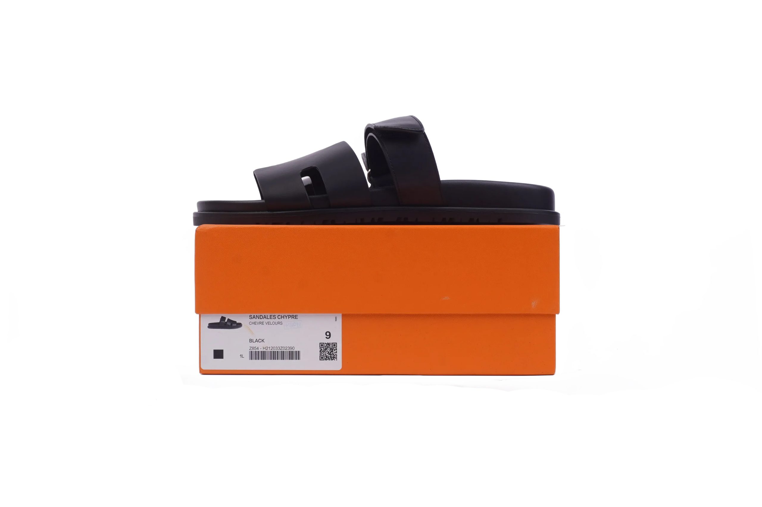 DSC03114-scaled-1 Hermes Sandales Chypre Chevre Velours Black - Image 1